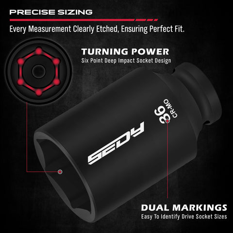 SEDY protective black phosphate finish guards against wear in tough environments.