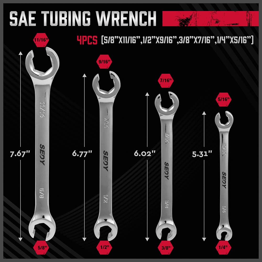 SEDY brake-line wrench 1/4 inch for precise grip in confined areas