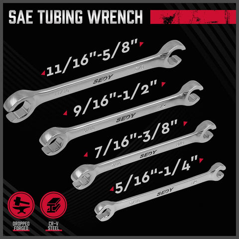 SEDY brake-line wrench 5/16 inch for versatile reach