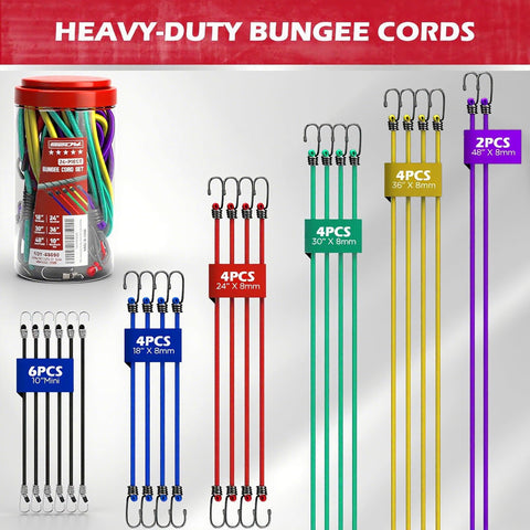 SEDY 10-inch bungee cord with hook for compact securing of small items.