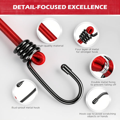 SEDY 24-inch bungee cord with hook for larger camping gear.