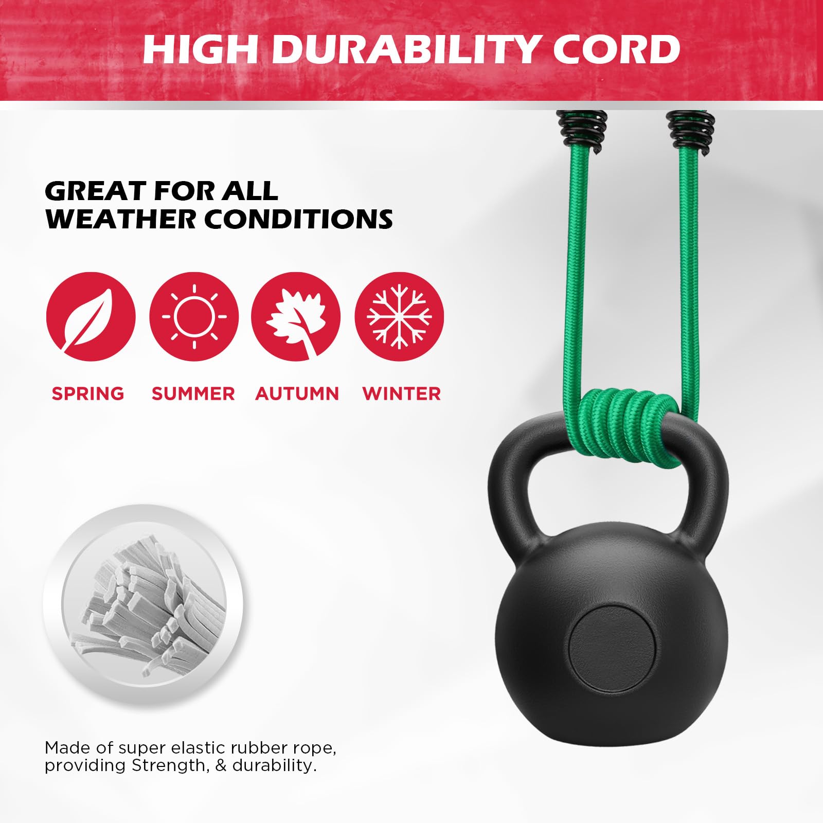 SEDY 36-inch bungee cord with hook for larger tents.