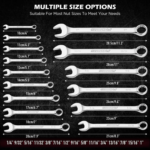 Sedy chrome vanadium steel wrenches with polished finish illustrate durability