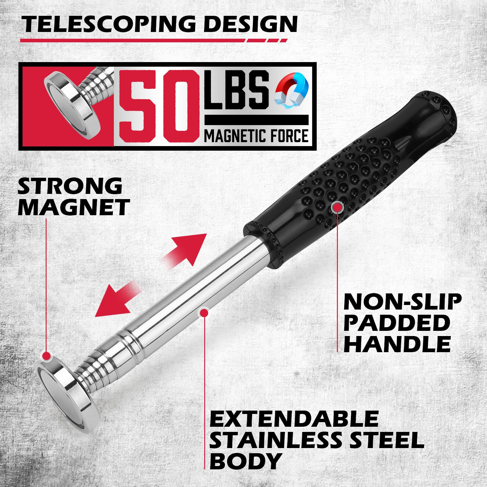 SEDY compact magnetic pickup tool extended for tight spaces