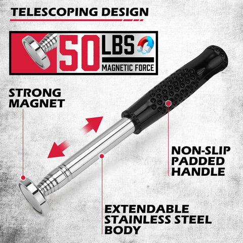 SEDY compact magnetic pickup tool extended for tight spaces