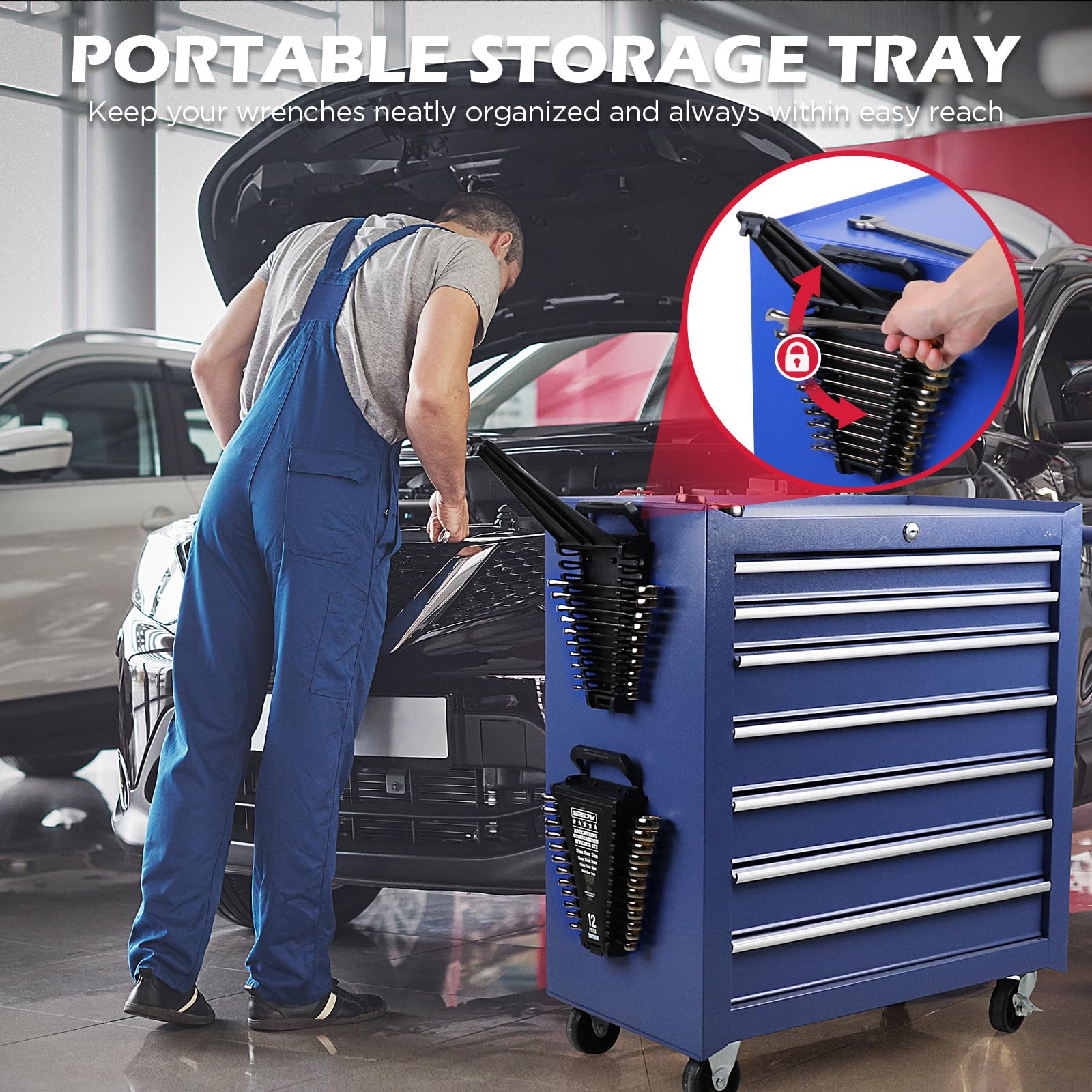 Sedy compact storage case keeps the full set organized.