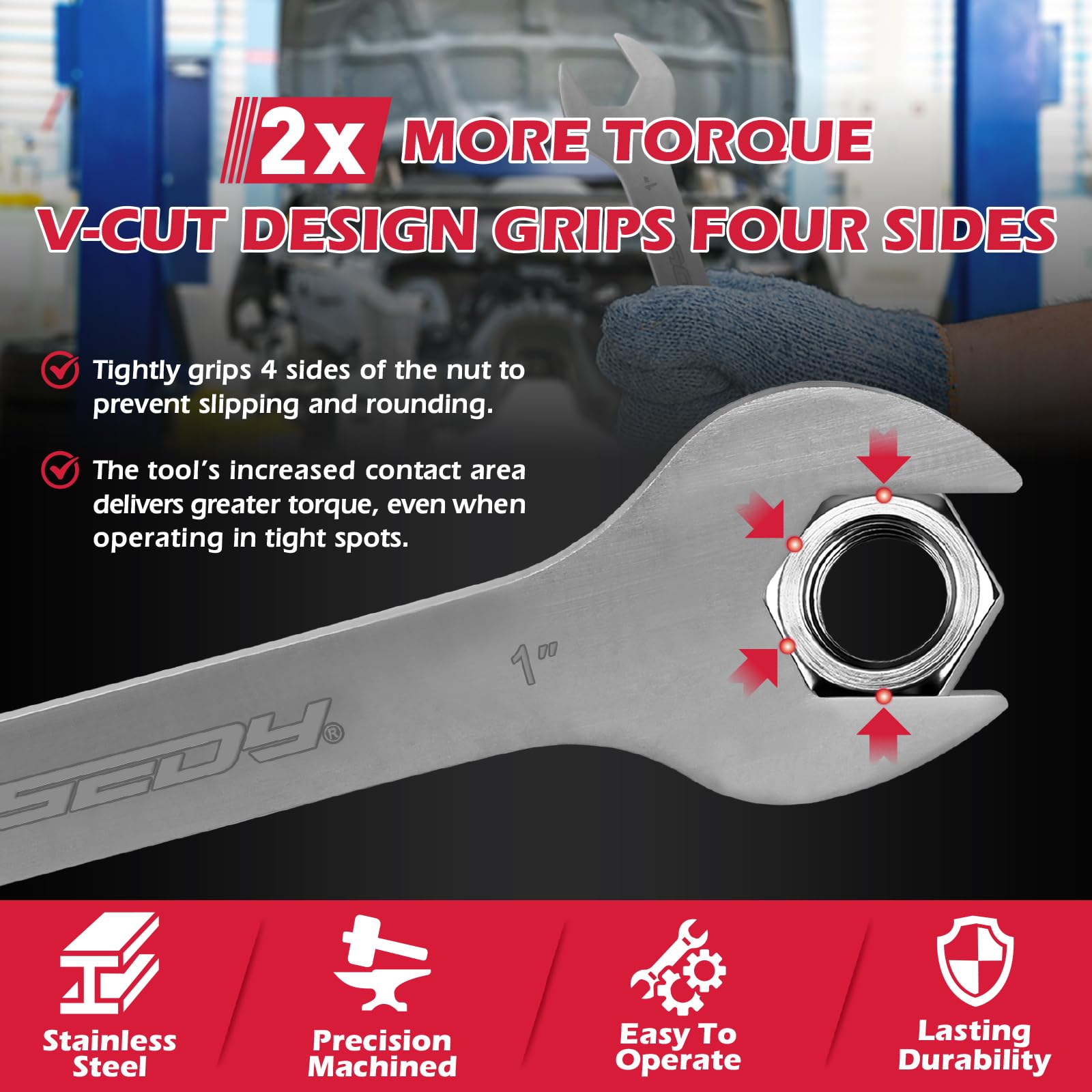 SEDY double-ended wrenches offer 18 sizes for quick fit.