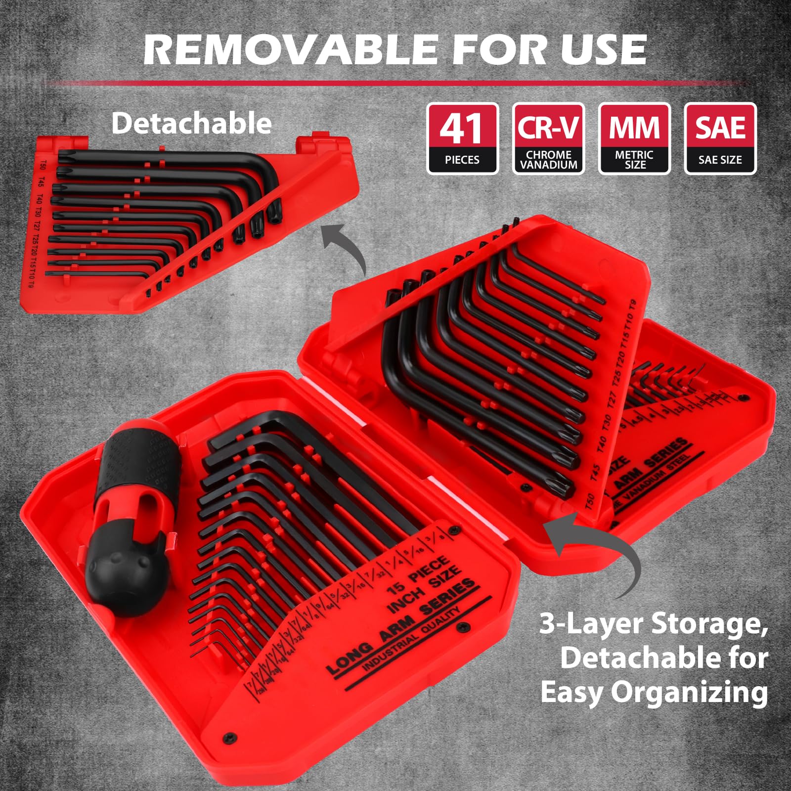 SEDY L-shape design delivers reach and leverage in tight spots.