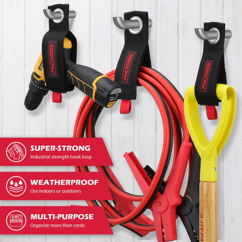 SEDY hooks holding ladders and bikes in a tidy garage