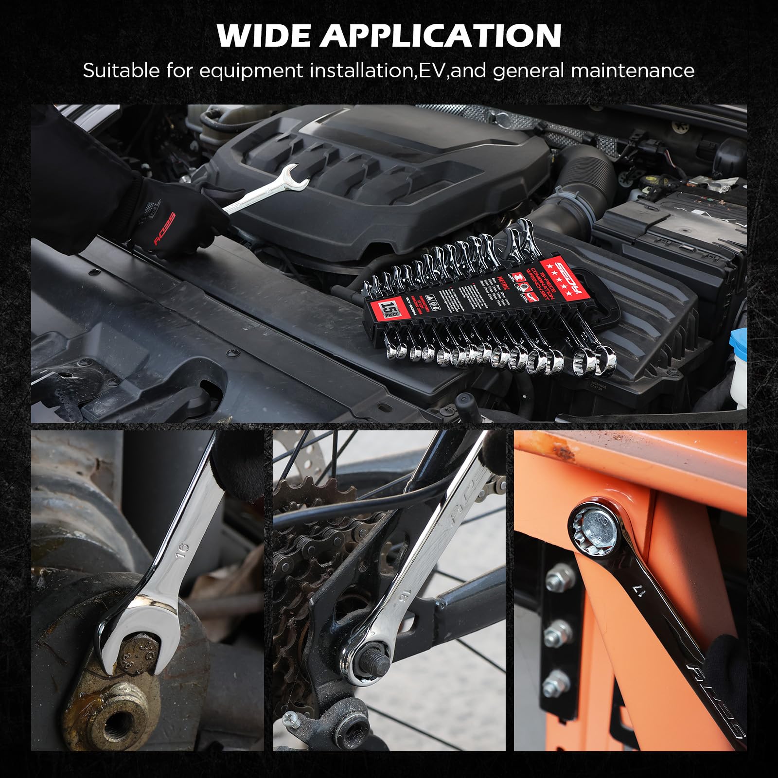 SEDY longer wrench pattern enhances leverage for stubborn bolts.