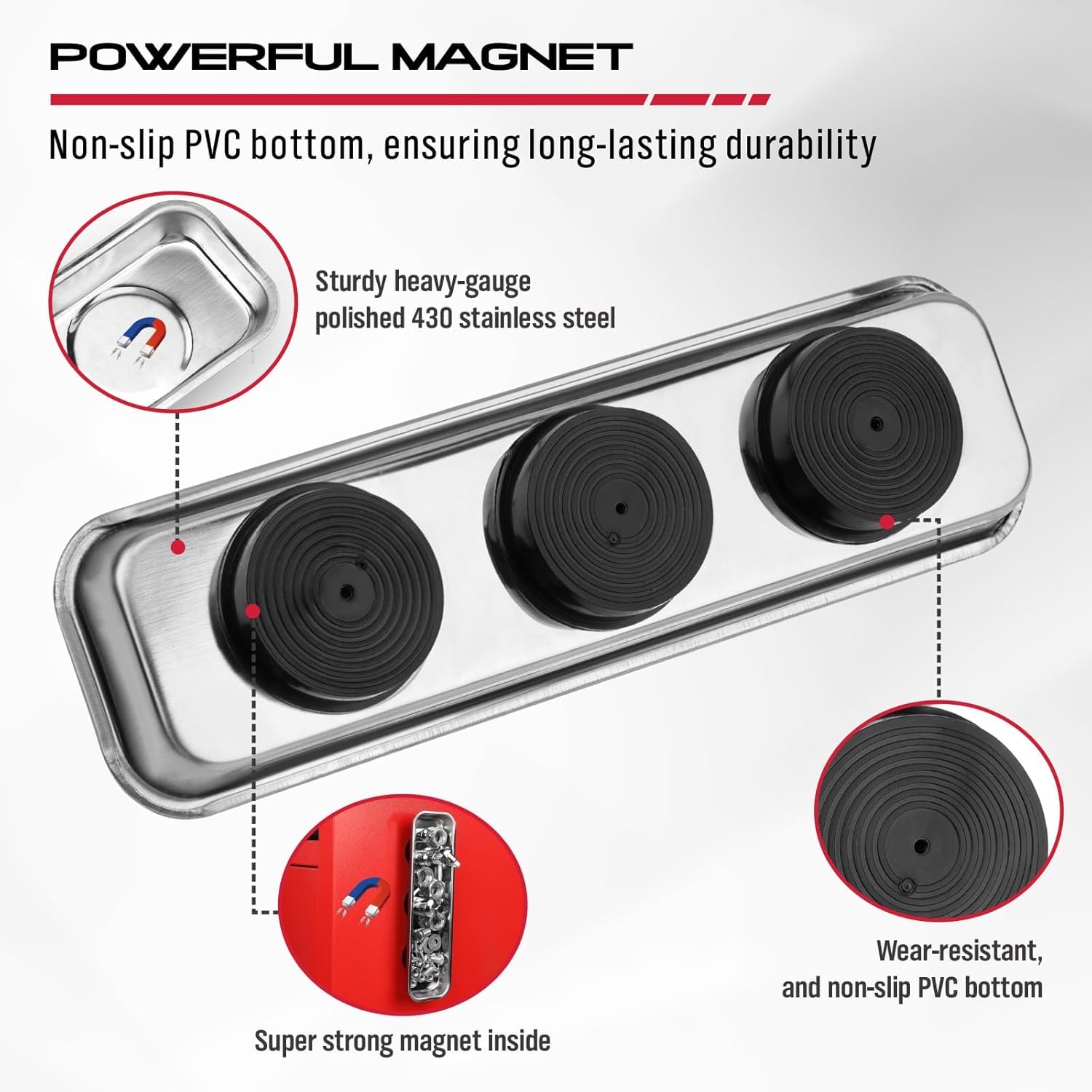 SEDY Magnet Sweeper covers a broad 17-inch surface for faster cleanup.