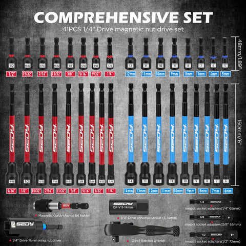 SEDY magnetic-impact nut drivers with embedded magnets secure screws during use.