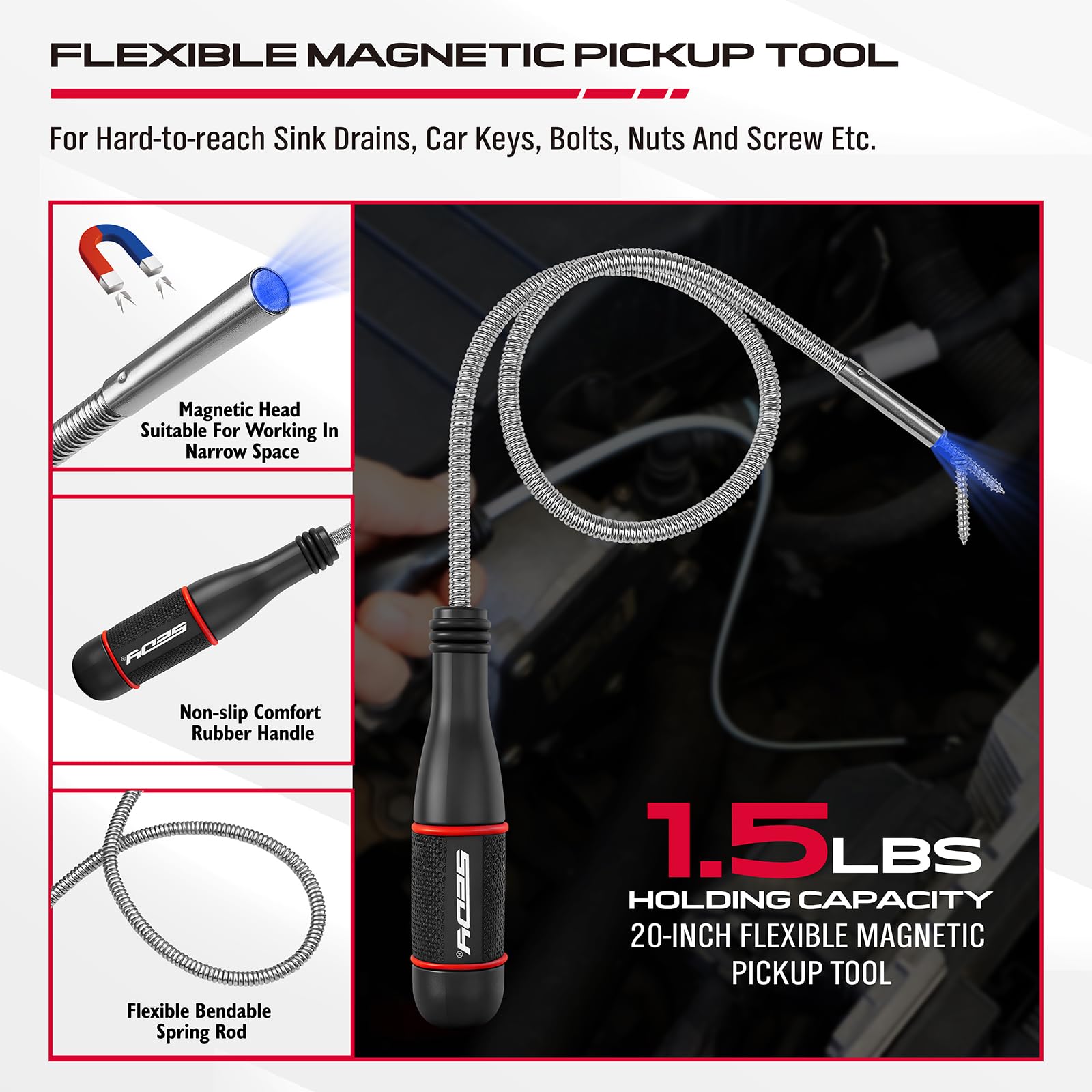 SEDY magnetic tray 4-inch keeps fasteners organized during repairs