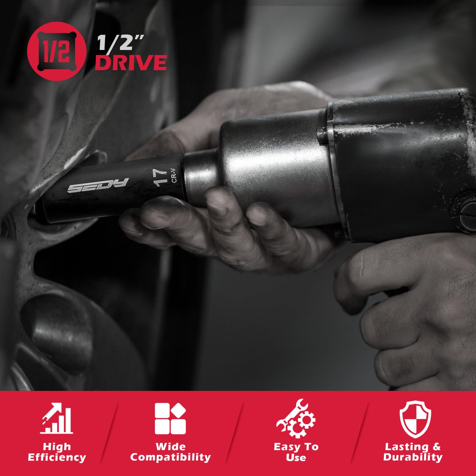 SEDY 1/2-inch drive ratchet handle for controlled torque in tough spots.