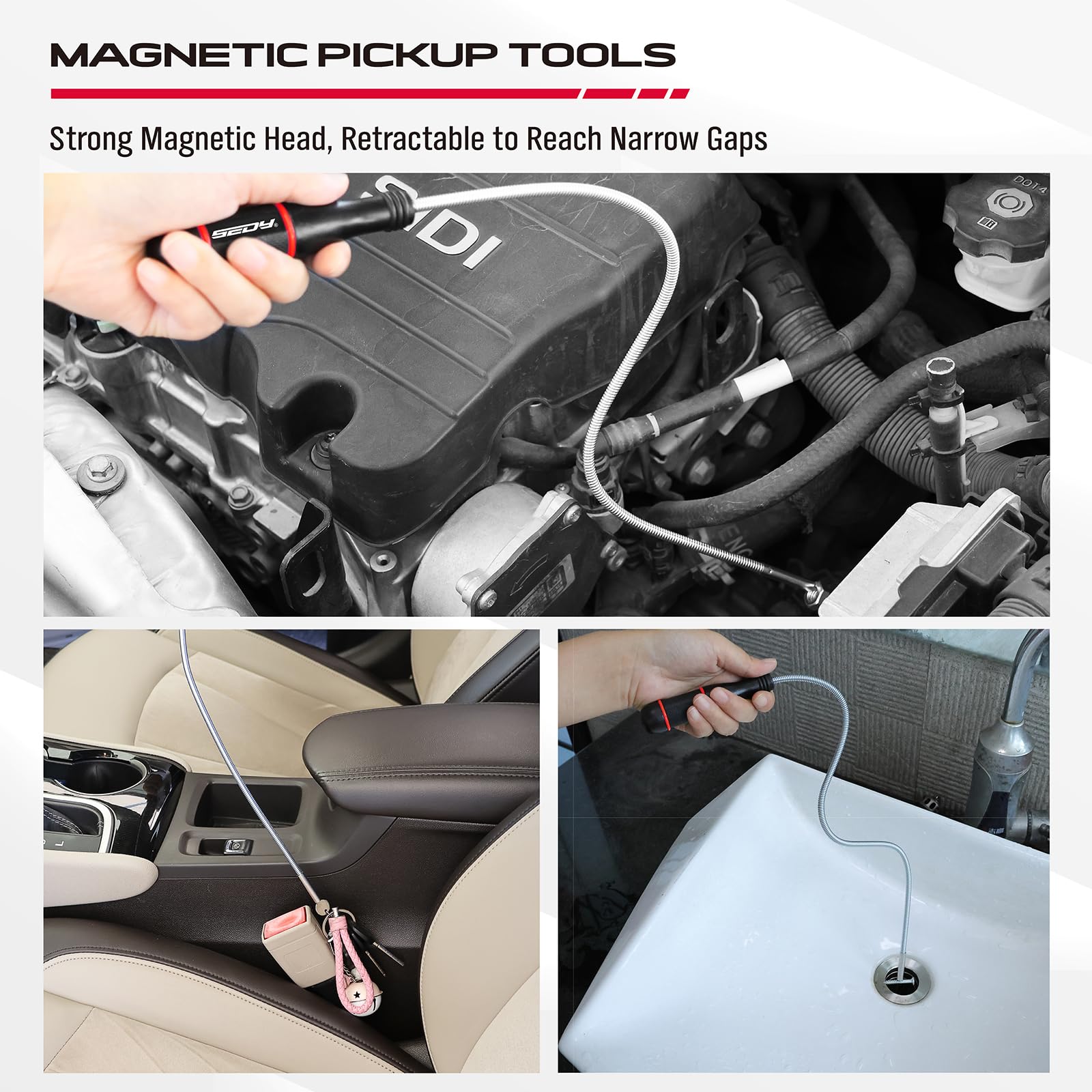 SEDY non-slip grip handle provides secure control even when hands are oily