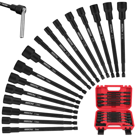 SEDY 31-piece nut driver set case with magnetic tips for secure fasteners