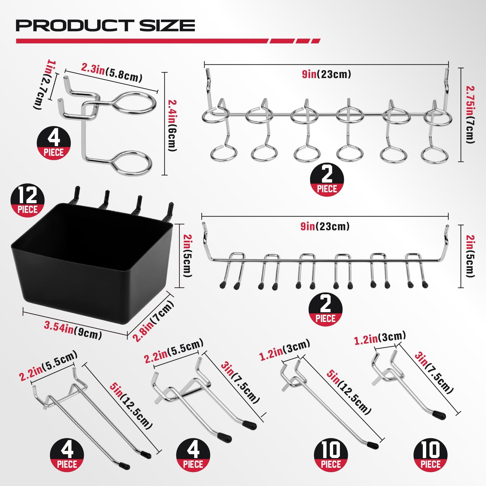 SEDY pegboard fits 1/8 and 1/4 inch spacing for universal use.