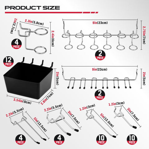 SEDY pegboard fits 1/8 and 1/4 inch spacing for universal use.