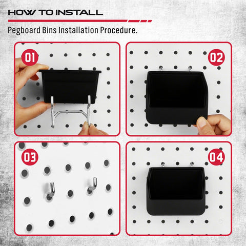 SEDY kitchen organization with pegboard hooks and boxes