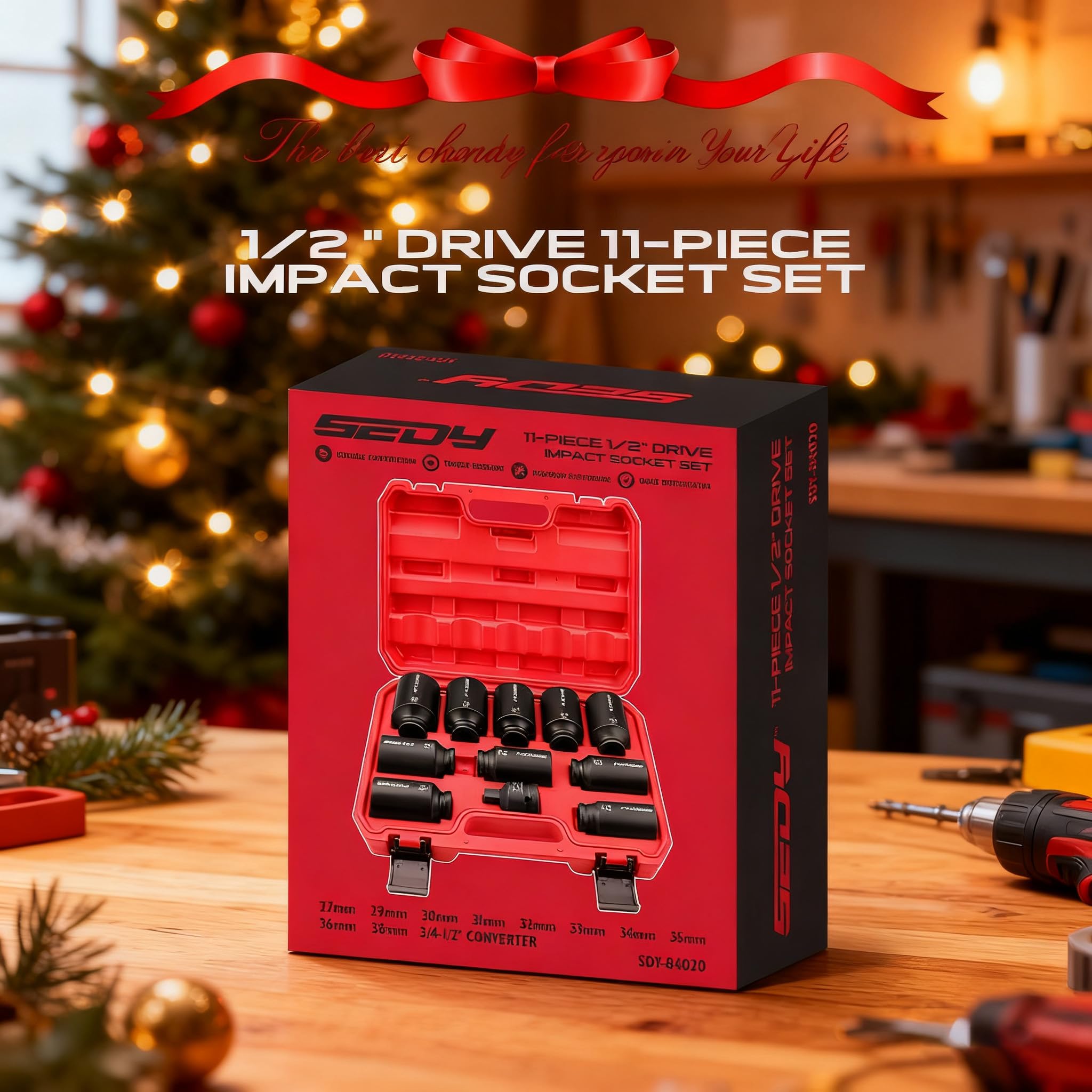 SEDY portable socket set for organized storage on job sites.