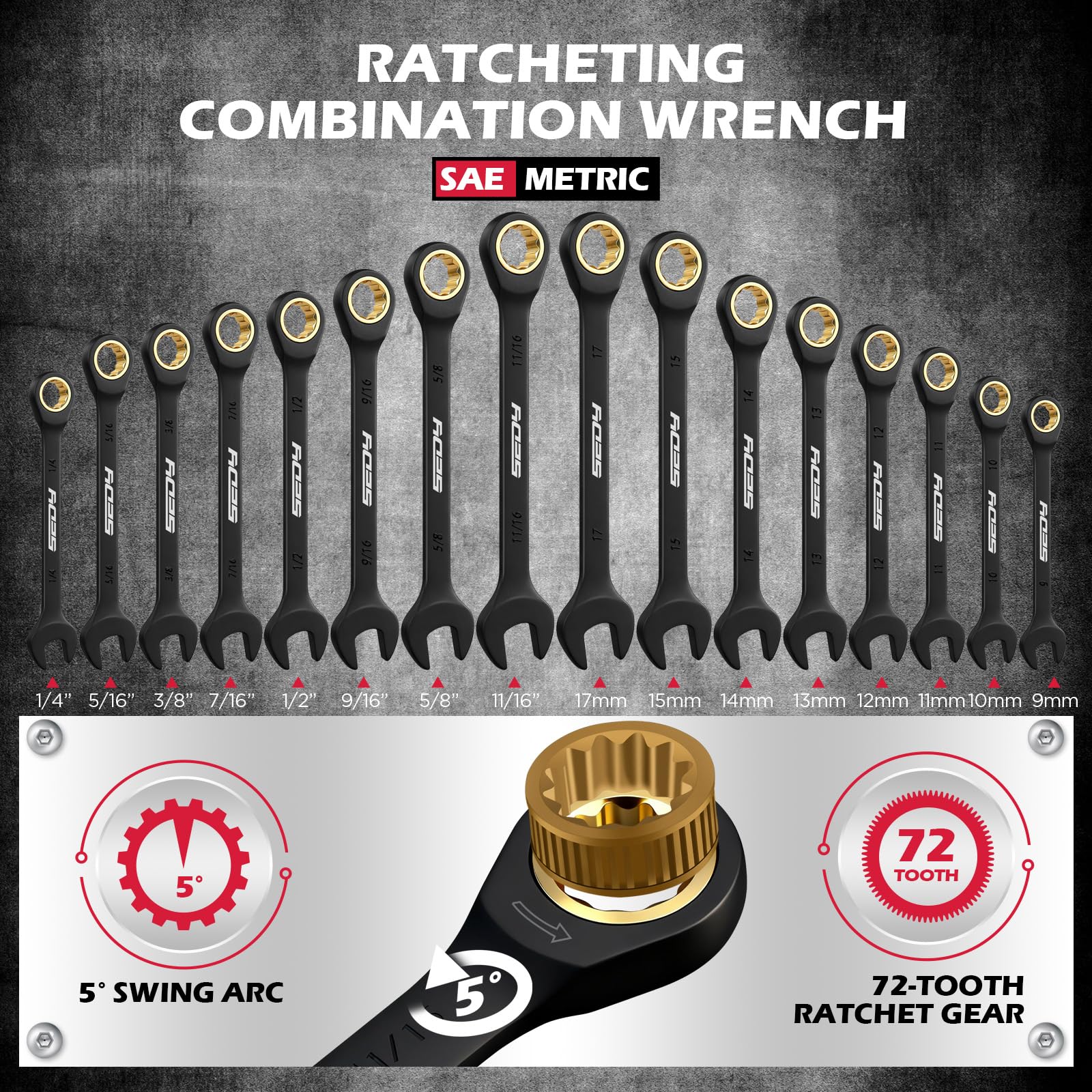 SEDY premium ratcheting-wrench close-up highlighting durable construction.