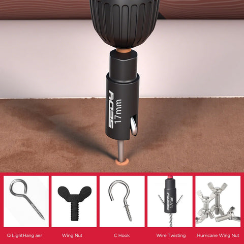 SEDY quick-release bit holder keeps bits organized and ready.