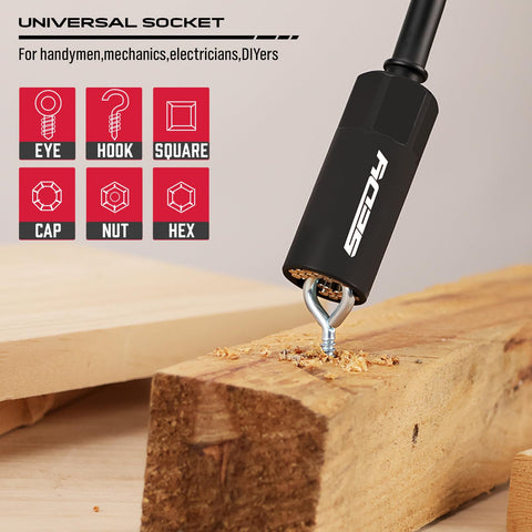 SEDY socket adapters included expand compatibility with fasteners