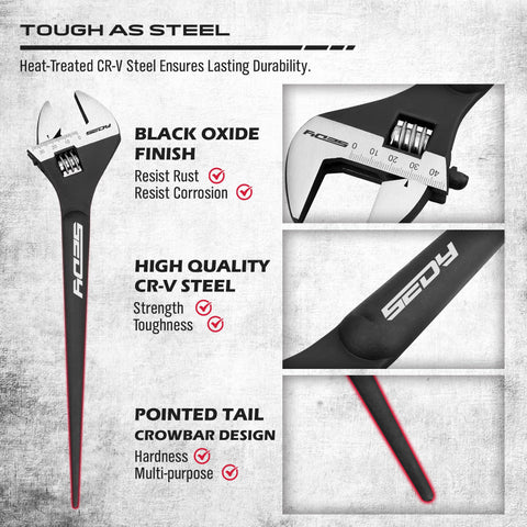 SEDY spud wrench with laser-marked scales enables quick, accurate measurement checks