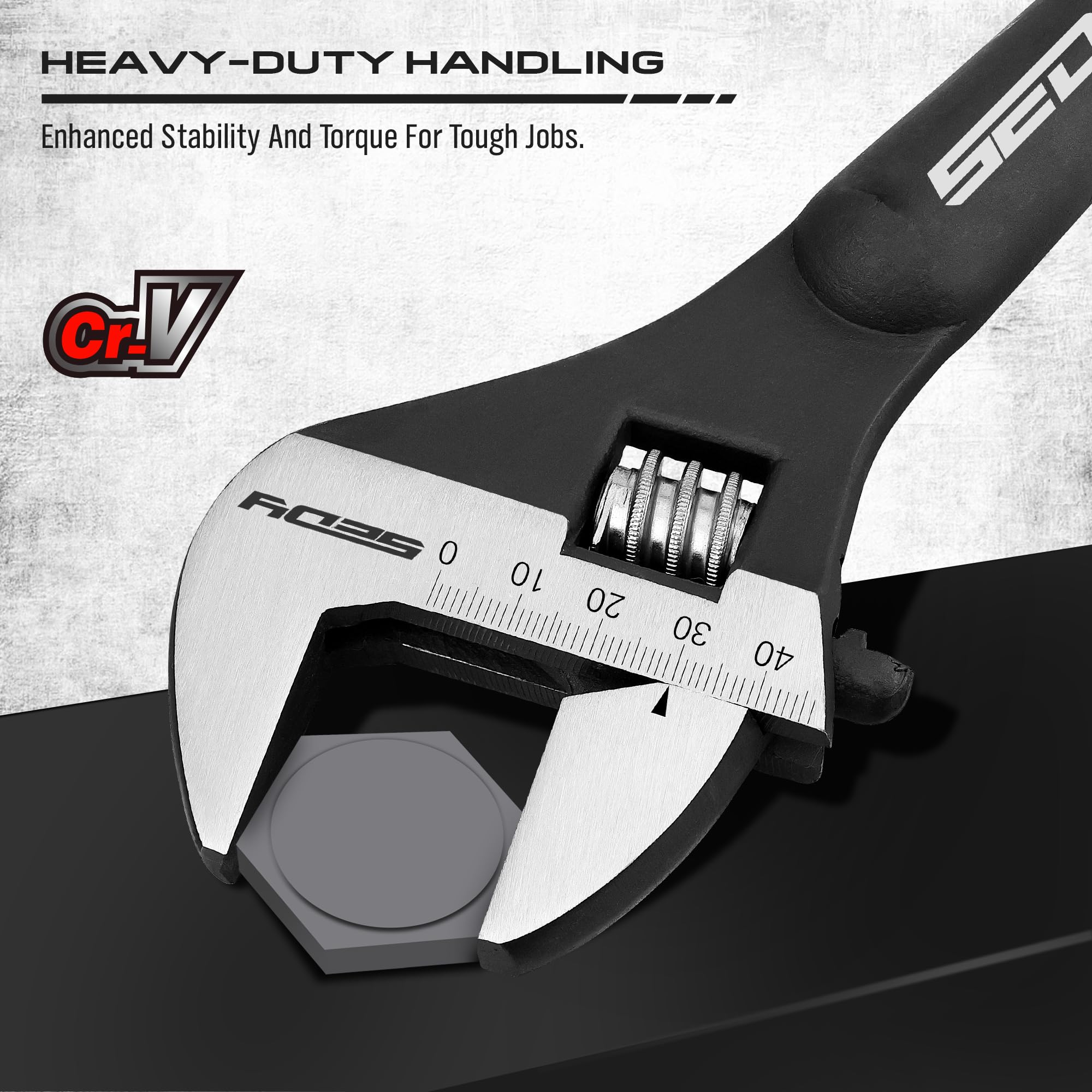 SEDY spud wrench set 12-inch with laser-marked scales for precise sizing