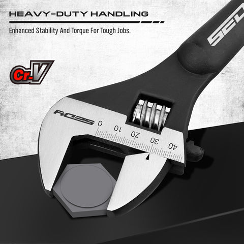 SEDY spud wrench set 12-inch with laser-marked scales for precise sizing