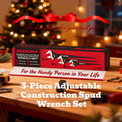 SEDY spud wrench kit stored in toolbox, ideal for plumbers and electricians