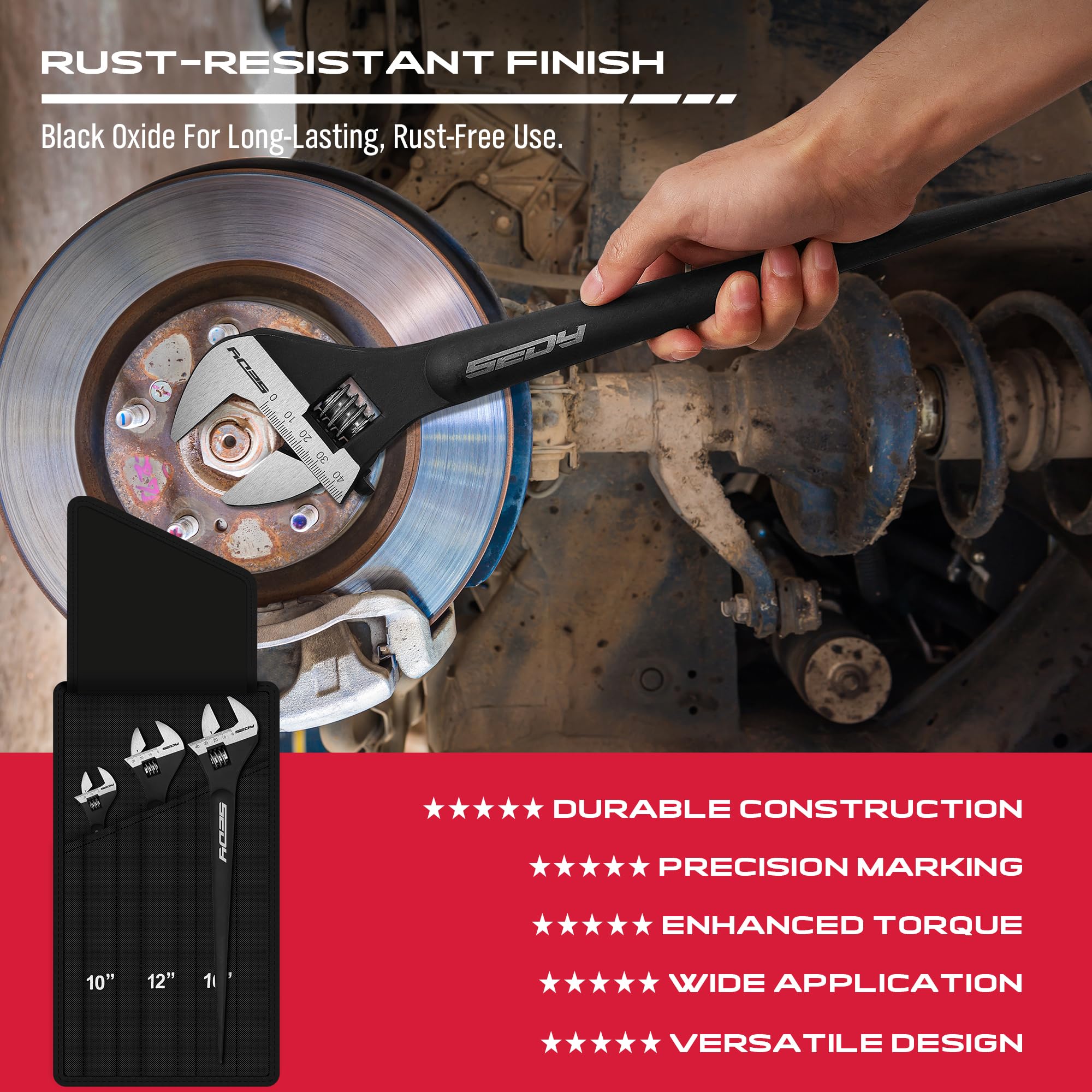 SEDY spud wrench wide jaw openings accommodate different fasteners