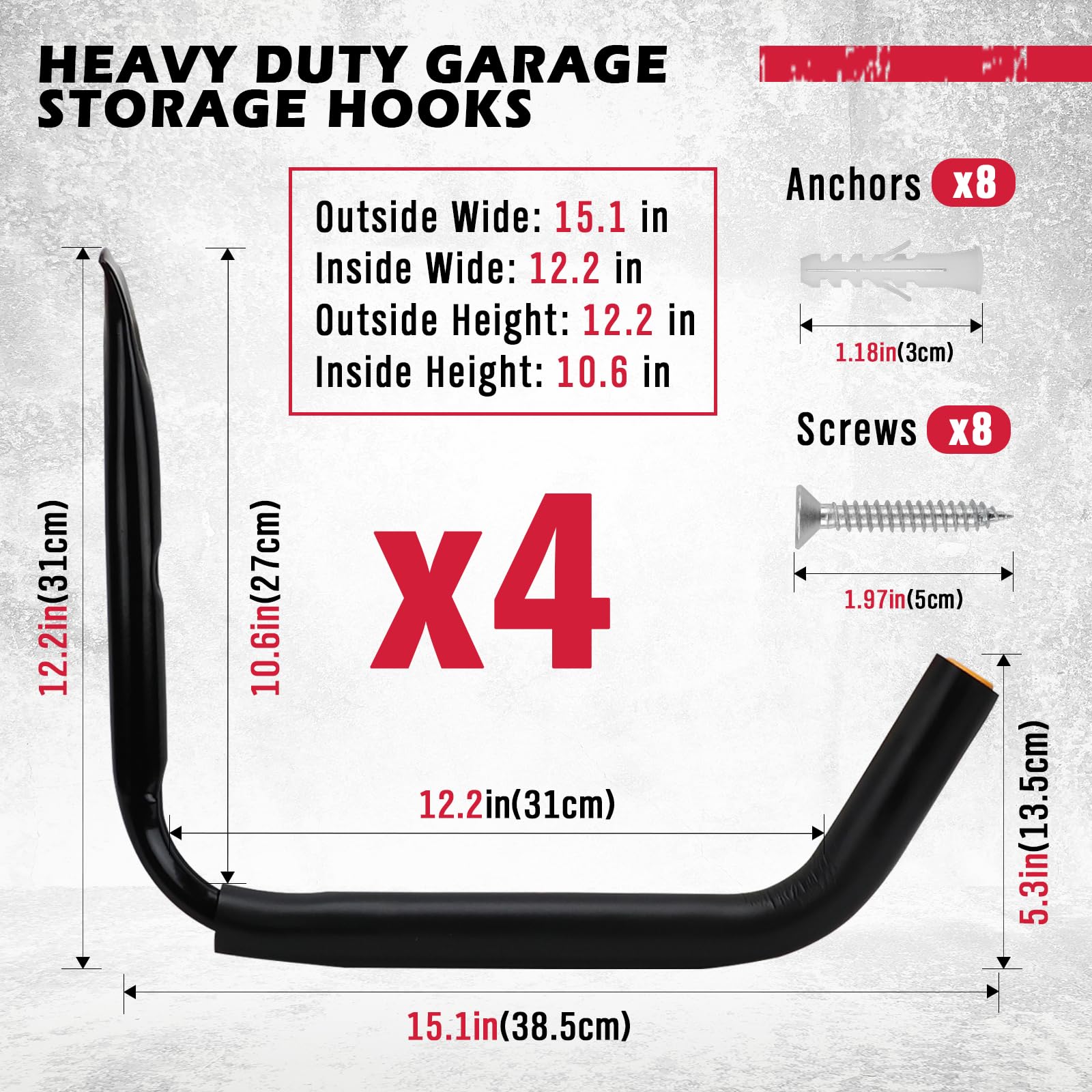 SEDY surfboard hanger with a 15-inch arm for easy access and protection.