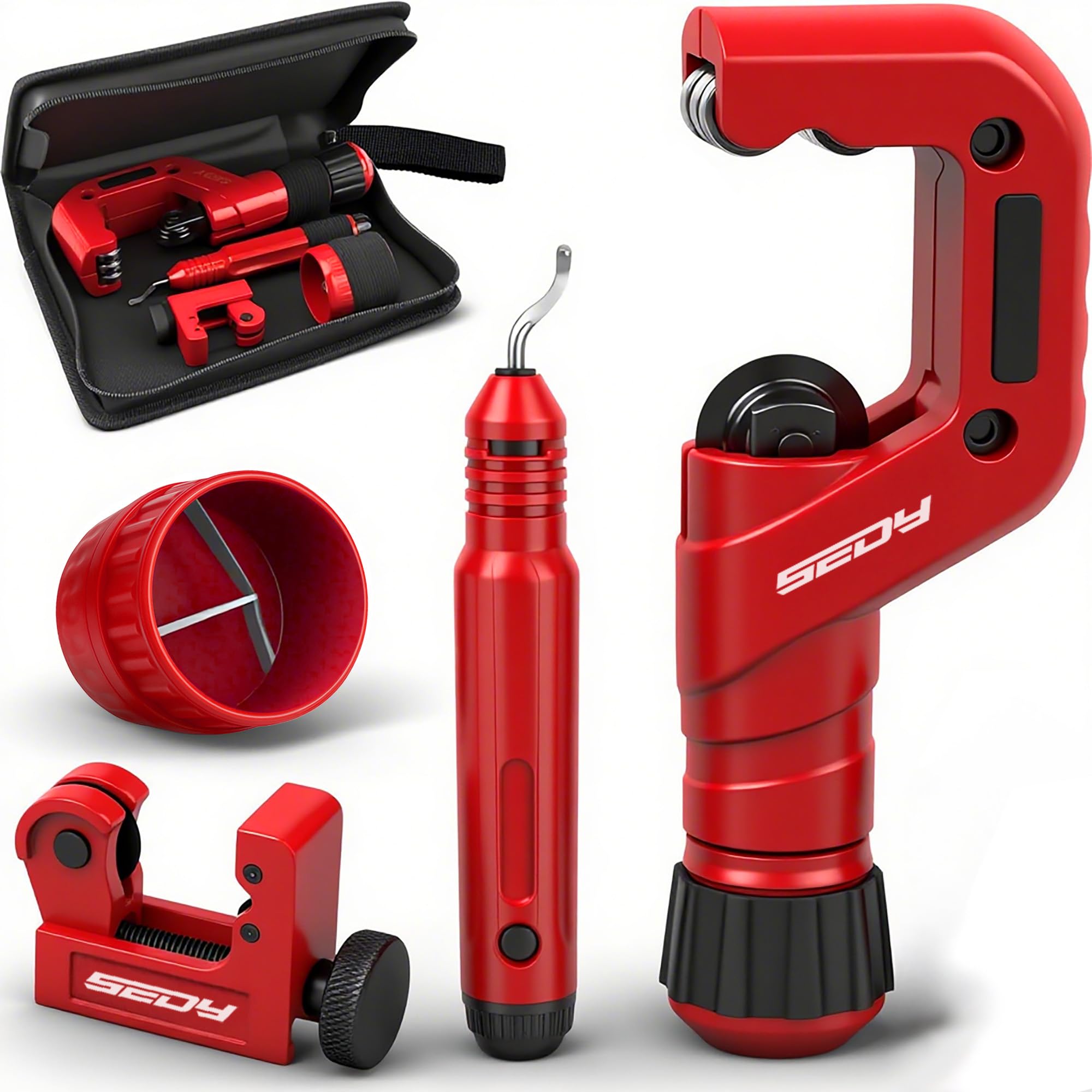 SEDY Ultimate Tube Cutter Set close-up of large jaws delivering clean, precise cuts