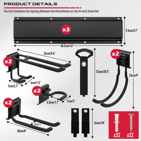 SEDY wall mount tool rack with easy installation instructions