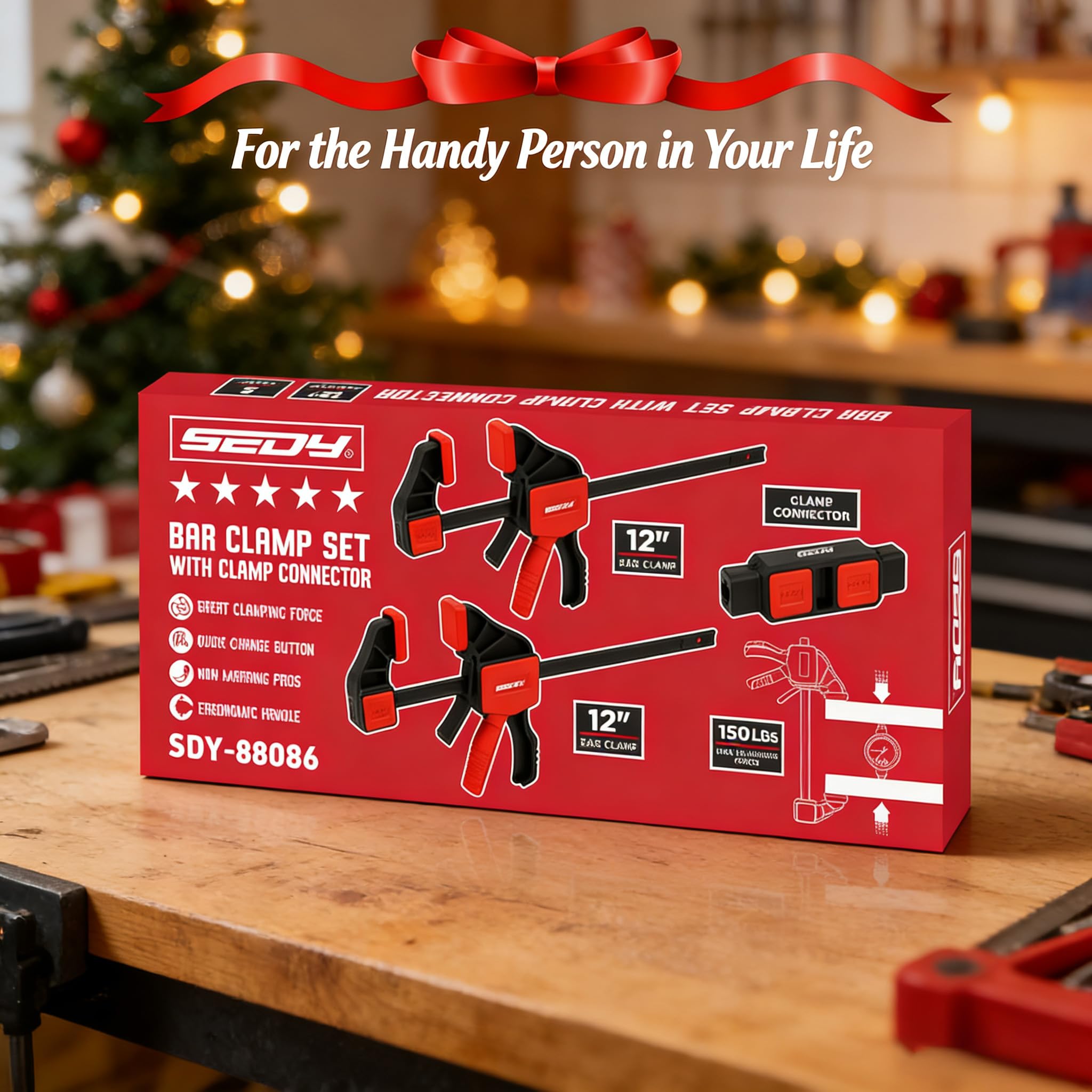 SEDY wide-board clamping companion for larger assemblies