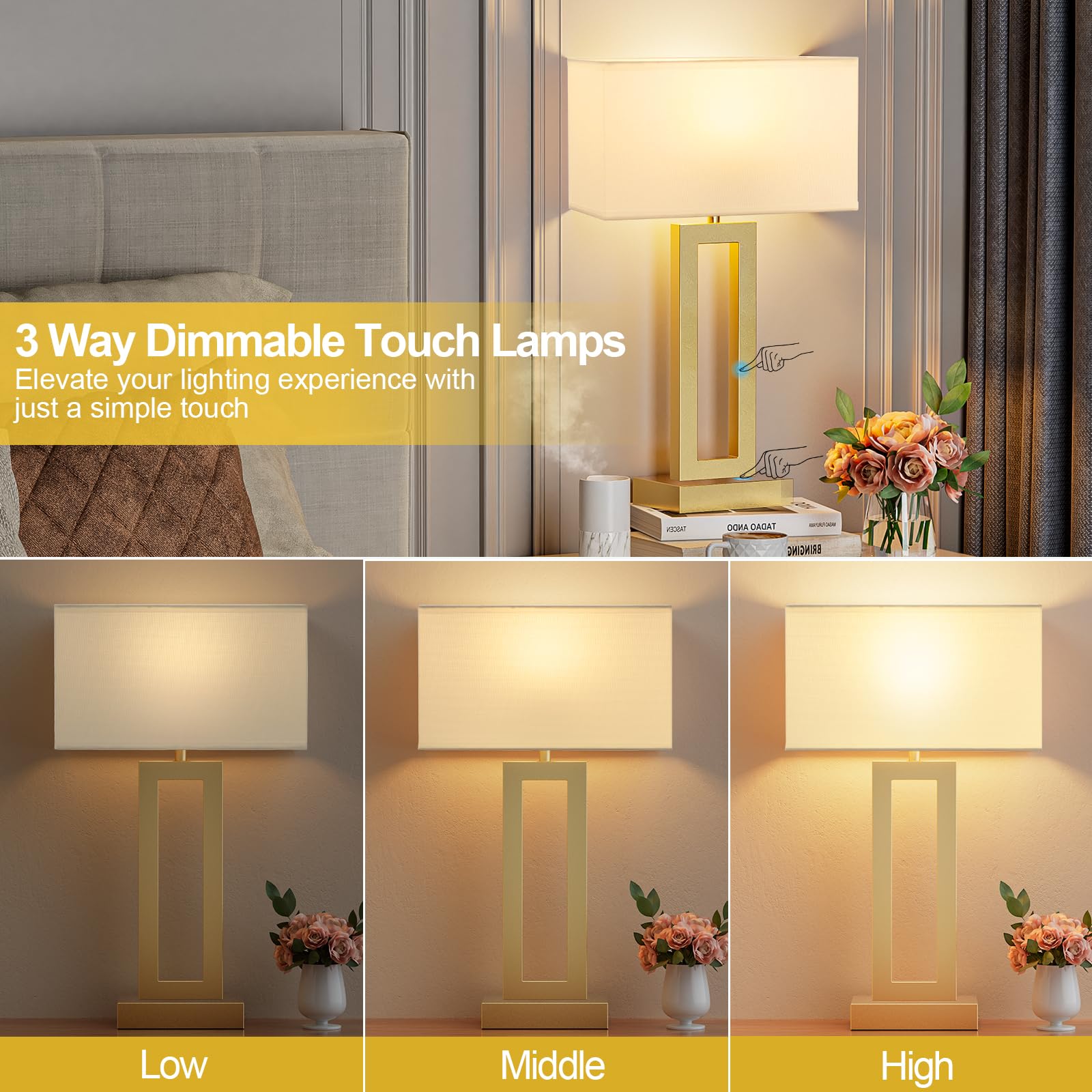 Seealle 3 way dimmable lamp for customizable mood lighting.