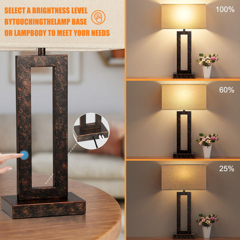 Seealle 3-way dimmable nightstand lamp for customizable lighting