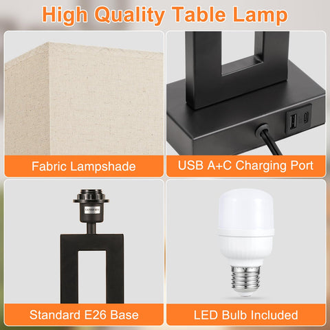 Seealle bedroom lamps easy 3-step installation for quick setup.