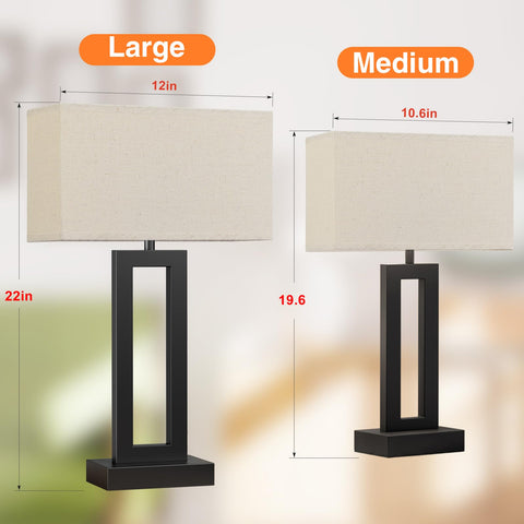 Seealle bedside lamp showing USB-C and USB-A ports for convenient charging.