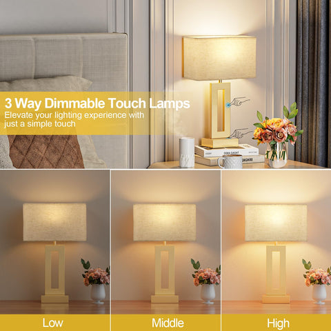 Seealle three-way dimmable lamps showcasing touch control for mood settings.