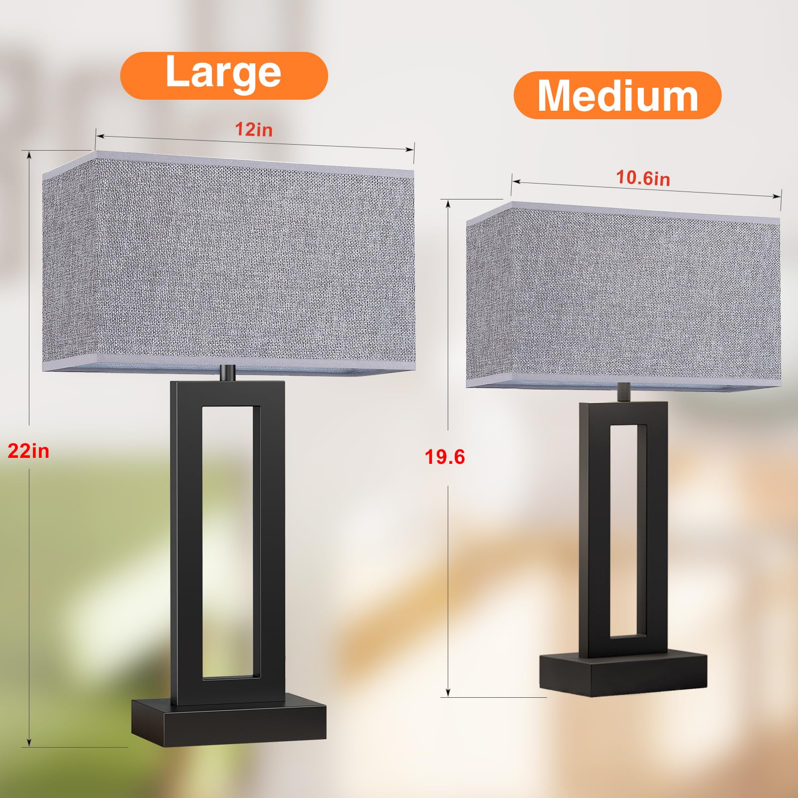 Seealle bedside lamps with touch control and USB-C/USB-A ports for convenient charging.