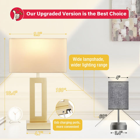 Seealle bedside lamps with USB-C and USB-A charging at the back.