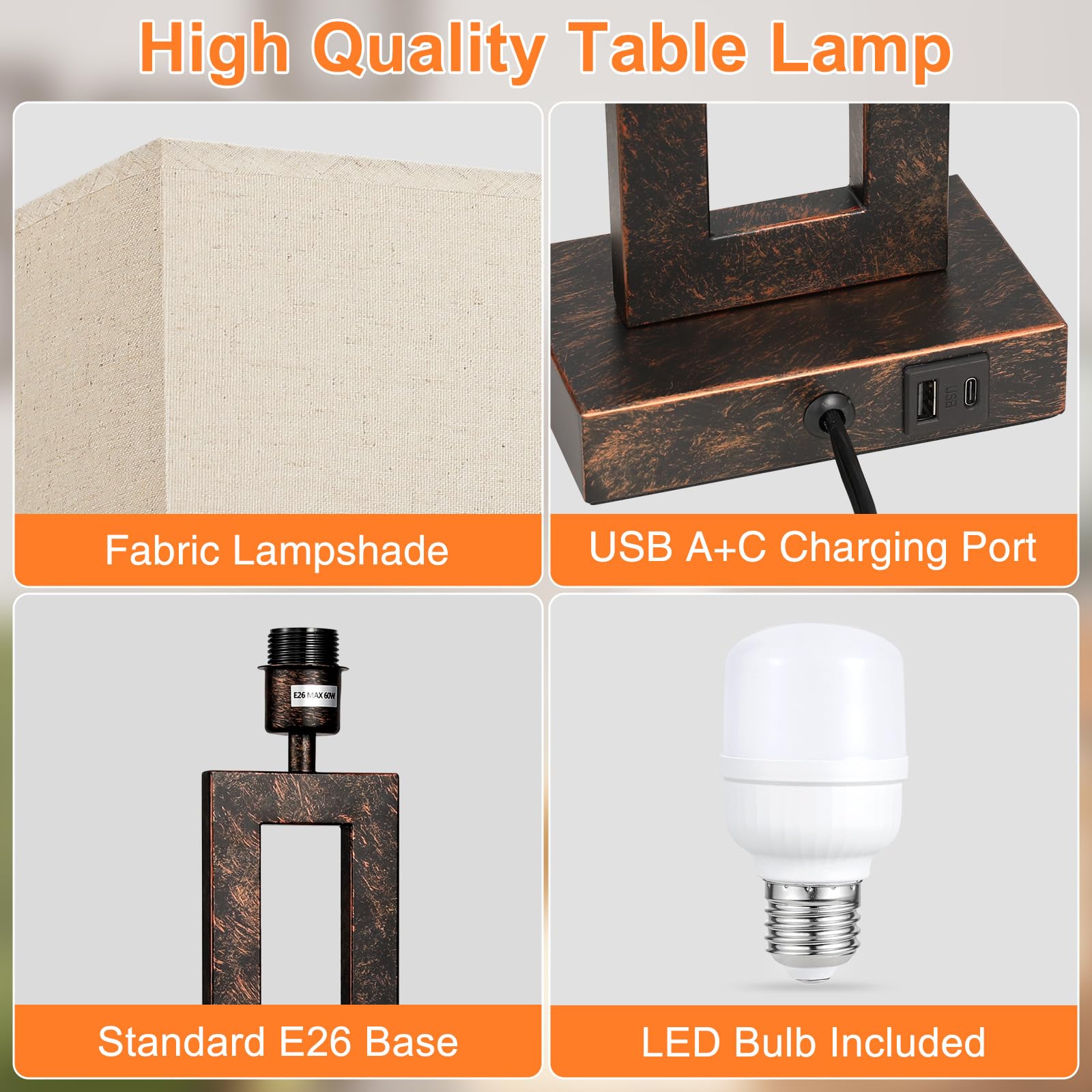 Seealle included E26 LED bulbs for flicker-free illumination