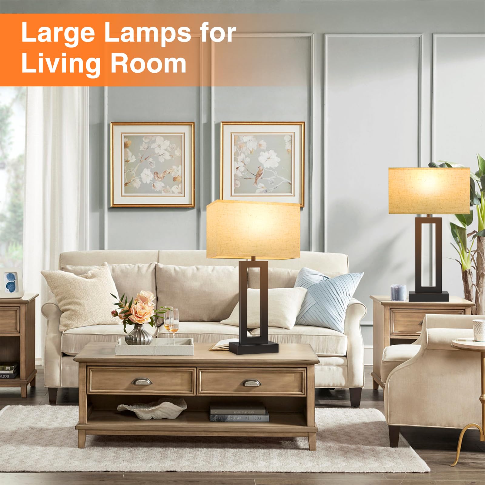 Seealle bulbs included provide flicker-free illumination in bedside lamps