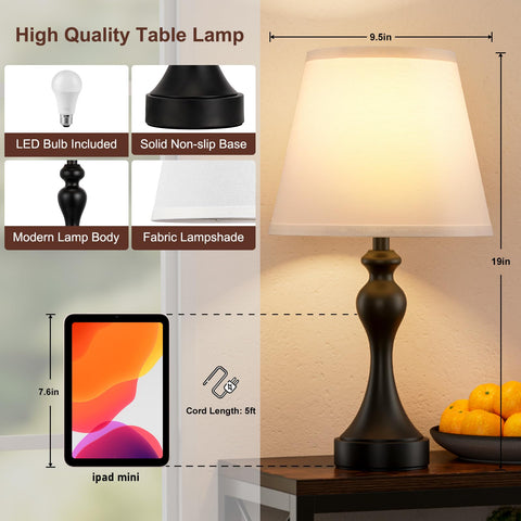 Seealle easy-install nightstand lamps ready in minutes