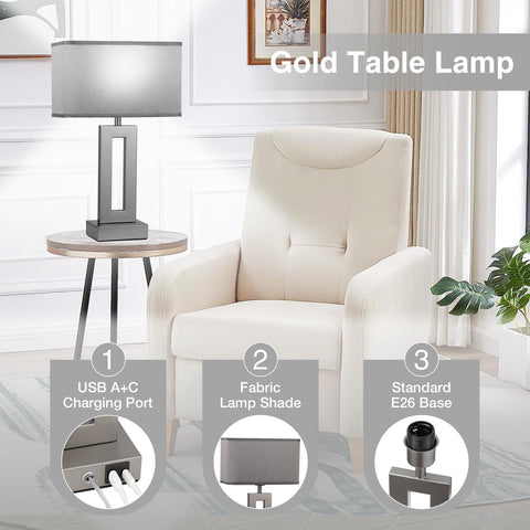 Seealle lamps with USB-C+A port back keeps devices charged nearby.