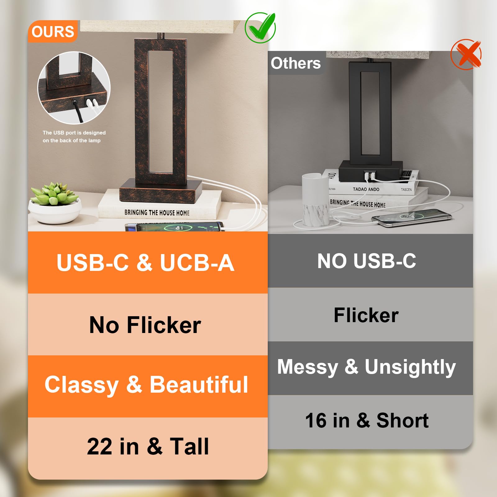 Seealle two-pack lamps suitable for bedrooms, living rooms, or offices