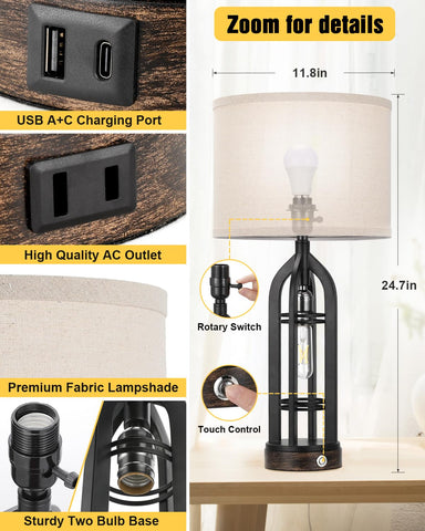 Seealle bedside lamp with oat shade adds warm, soft light for bedrooms.