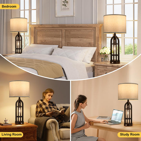 Seealle lamp top outlet for easy bedside plug-in